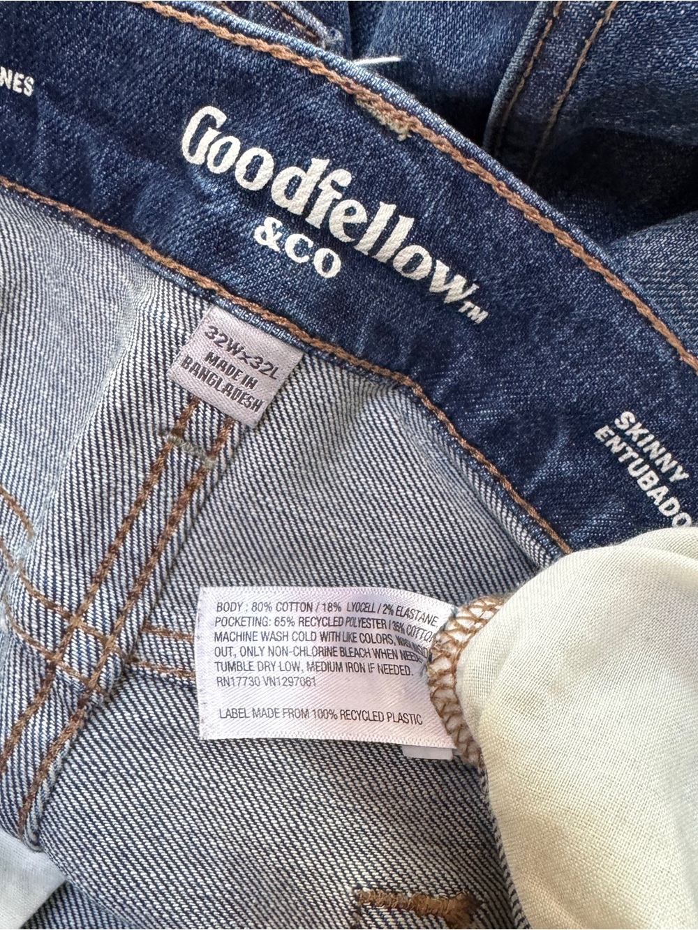 Goodfellow & Co Dark Blue Slim Skinny Straight Jeans 32 x 32 - Picture 6 of 6